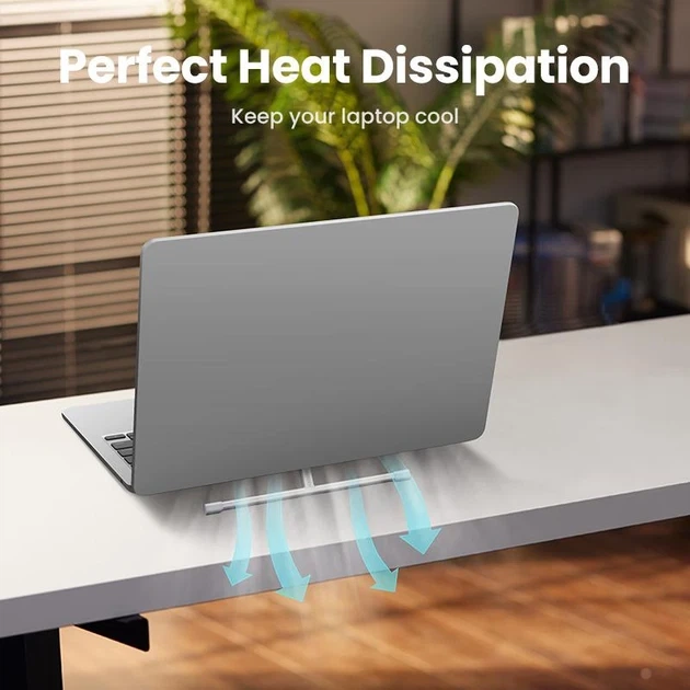Регулируемая настольная подставка для ноутбука UGREEN Invisible Portable Desktop Laptop Stand 13-17.3" Silver (LP846) - Фото 2 Регулируемая настольная подставка для ноутбука UGREEN Invisible Portable Desktop Laptop Stand 13-17.3" Silver (LP846) - изображение 2