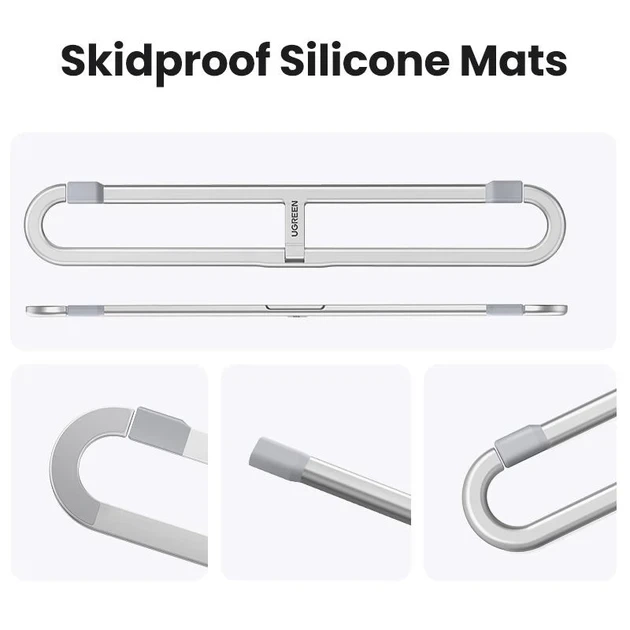 Регулируемая настольная подставка для ноутбука UGREEN Invisible Portable Desktop Laptop Stand 13-17.3" Silver (LP846) - Фото 5 Регулируемая настольная подставка для ноутбука UGREEN Invisible Portable Desktop Laptop Stand 13-17.3" Silver (LP846) - изображение 5
