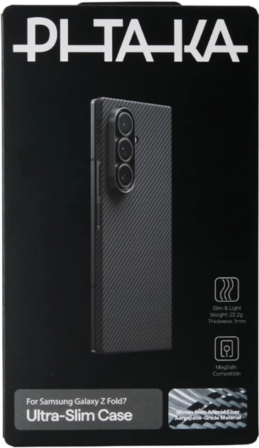 Etui plecki Pitaka Ultra-Slim MagSafe do Samsung Galaxy Fold 7 Black/Grey (FBFold7) - obraz 4