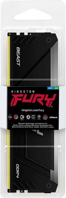 Оперативная память Kingston FURY 8 GB DDR4 3200 MHz Beast RGB (KF432C16BB2A/8WP) - изображение 5
