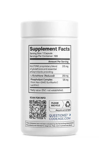 Codeage Liposomal Glutathione Antioxidant1000 мг Липосомальный глутатион 120 растительных капсул - изображение 2