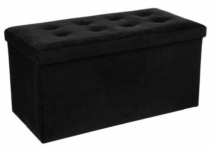 Пуф складаний Atmosphera 76 x 38 x 38 см Чорний (3560239309130) - зображення 1