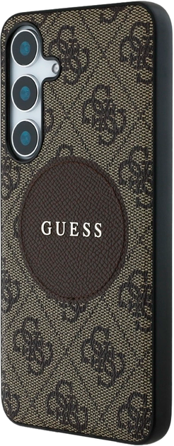 Etui Guess 4G Round Patch Classic Logo MagSafe do Samsung Galaxy S25 Plus Brown (3666339448967) - obraz 2