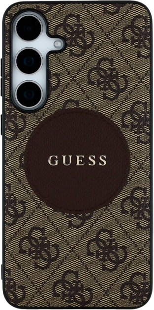 Etui Guess 4G Round Patch Classic Logo MagSafe do Samsung Galaxy S25 Plus Brown (3666339448967) - obraz 3