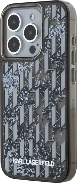 Etui plecki Karl Lagerfeld Liquide Glitter Monogram Gradient do Apple iPhone 15 Pro Black (3666339256166) - obraz 2
