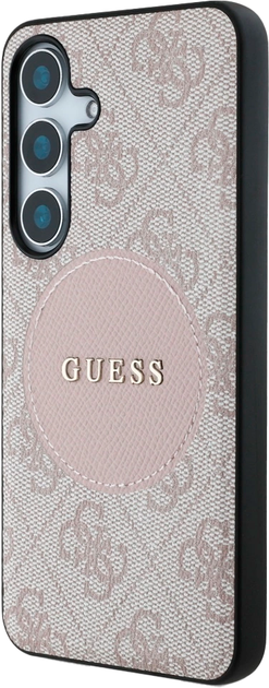 Etui Guess 4G Round Patch Classic Logo MagSafe do Samsung Galaxy S25 Plus Pink (3666339449018) - obraz 2