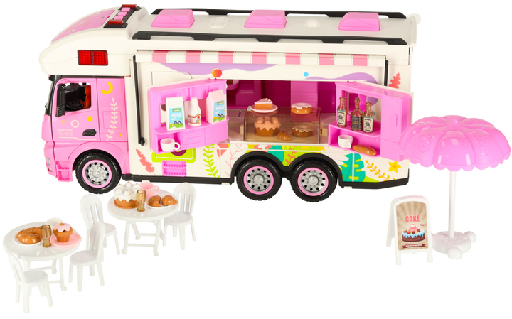 Zdalnie sterowany kamper KIK z dźwiękiem, światłem i akcesoriami Różowy (5903039767584) - obraz 2