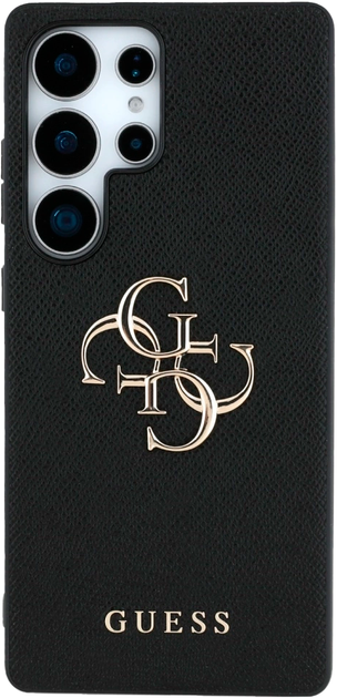 Etui Guess Grained Big 4G Logo Small Classic Logo do Samsung Galaxy S25 Ultra Black (3666339449148) - obraz 3