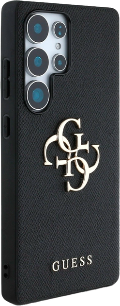 Etui Guess Grained Big 4G Logo Small Classic Logo do Samsung Galaxy S25 Ultra Black (3666339449148) - obraz 4