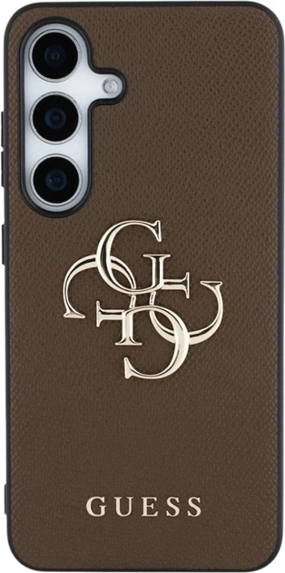 Панель Guess Grained Big 4G Logo Small Classic для Samsung Galaxy S25 Brown (3666339449179) - зображення 3
