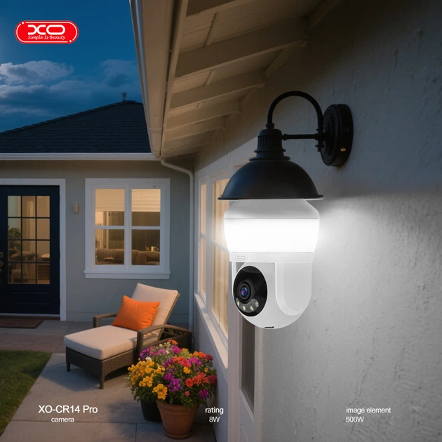 Камера видеонаблюдения XO CR14 Pro Premium Magic Bulb 500W Pixel (2.4G+Bluetooth, 8W) - Фото 6 Камера видеонаблюдения XO CR14 Pro Premium Magic Bulb 500W Pixel (2.4G+Bluetooth, 8W) - изображение 6