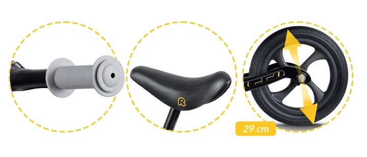 Rowerek biegowy dla dzieci Ricokids FUNNU 12" Czarny (5903890629601) - obraz 4