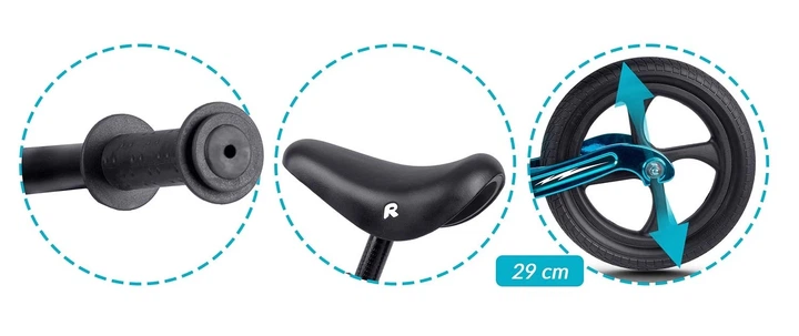 Rowerek biegowy dla dzieci Ricokids FUNNU 12" Niebieski (5903890629663) - obraz 5