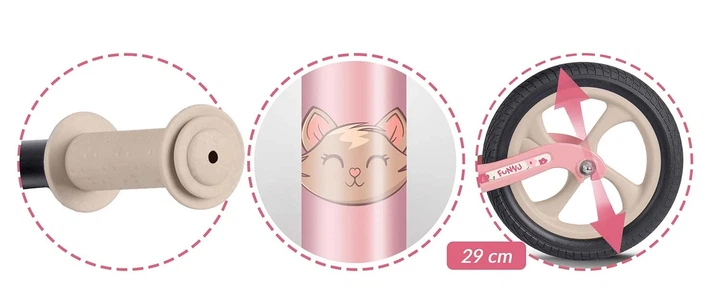 Rowerek biegowy Ricokids FUNNU 12" Kot Różowy (5903890629632) - obraz 5