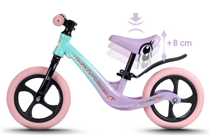 Rowerek biegowy Ricokids FUNNU 12" Różowy (5903890629649) - obraz 6