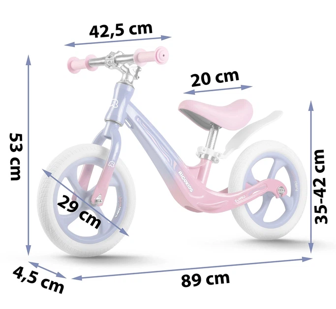 Rowerek biegowy Ricokids FUNNU 12" Fioletowy (5903890629625) - obraz 6