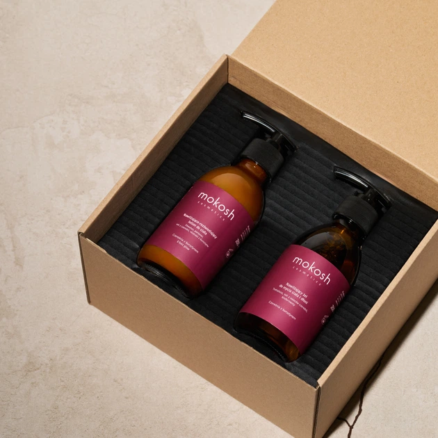 Набір для догляду за тілом Mokosh Kometek Lśniąca Radość Гель для миття тіла та рук зволожувальний 200 мл + Лосьйон зволожувально-освітлювальний 200 мл (5902729030083) - зображення 3