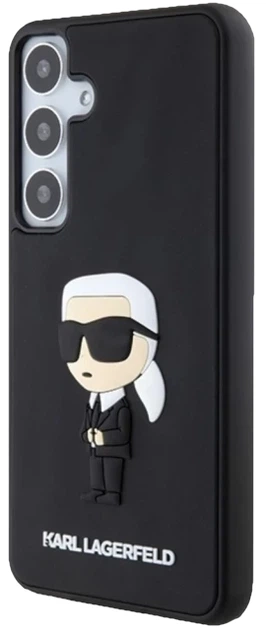Etui plecki Karl Lagerfeld 3D Rubber Ikonik na Samsung Galaxy S24 (S921) Czarne (3666339241995) - obraz 4