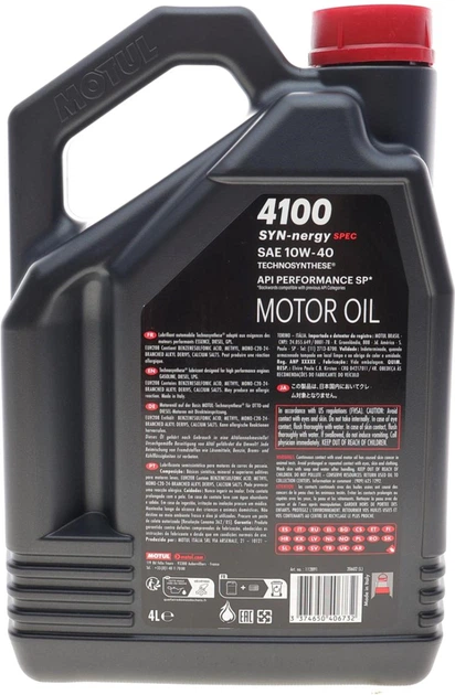 Моторна олива Motul 4100 Syn-nergy Spec SAE 10W-40 4 л 112891 (3374650406732) - зображення 2