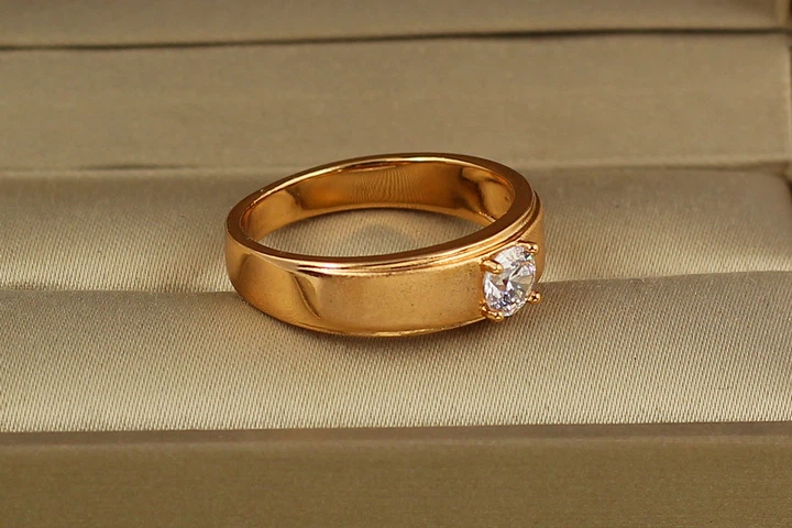 Кольцо Xuping Jewelry Помолвка р 19 золотистое - изображение 2