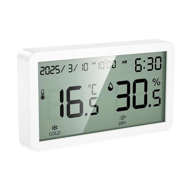 Термогигрометр с часами Hoco HX42 indoor electronic alarm clock thermometer and hygrometer (106*60*19мм) - изображение 2