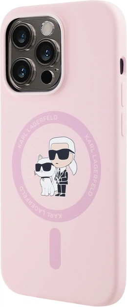 Панель Karl Lagerfeld Silicone Karl&Choupette MagSafe для Apple iPhone 14 Pro Max Pink (3666339254452) - зображення 2