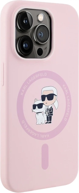 Панель Karl Lagerfeld Silicone Karl&Choupette MagSafe для Apple iPhone 14 Pro Max Pink (3666339254452) - зображення 4
