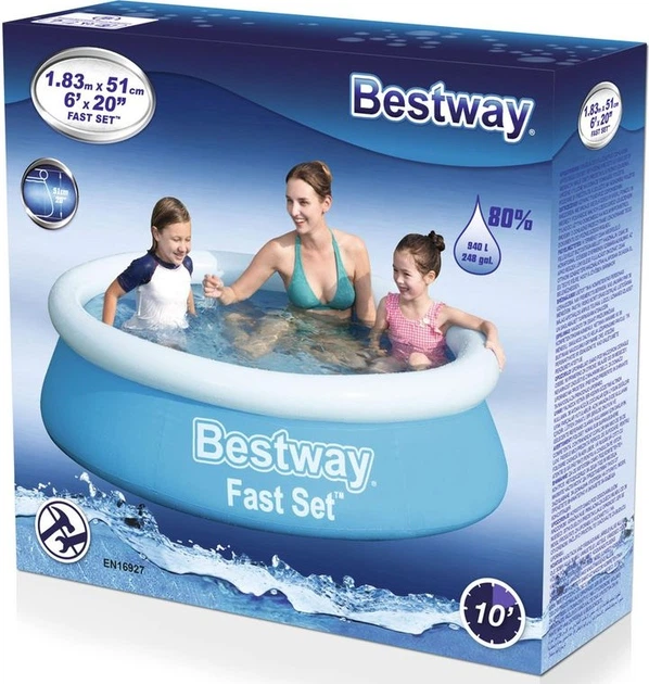 Basen rozporowy Bestway Fast Set 183 x 51 cm 940 l (6941607367148) - obraz 2