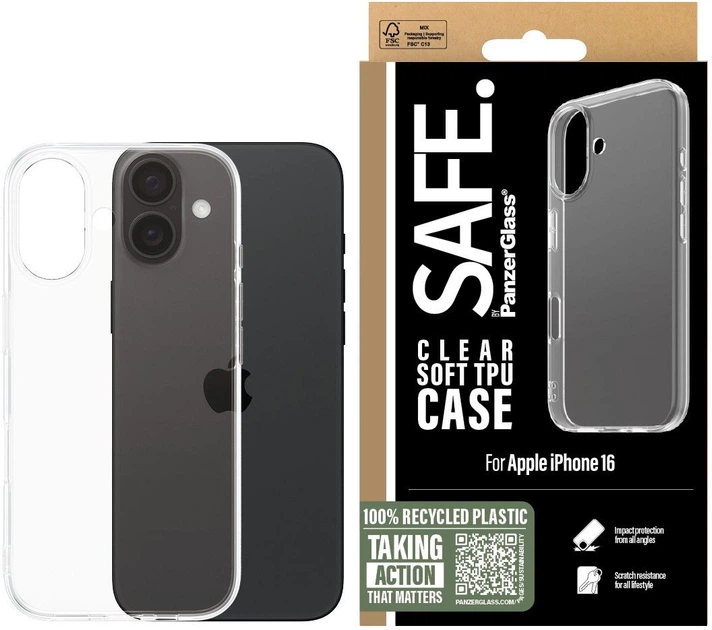 Панель PanzerGlass SAFE. для Apple iPhone 16 Transparent (SAFE95896) - зображення 4