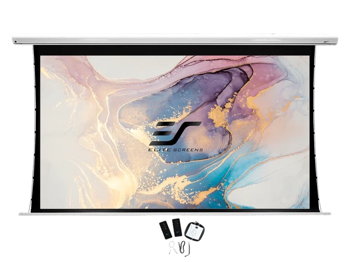 Електричний екран Elite Screens Saker Tab-Tension 84" 16:9 MaxWhite FG, біла рамка (SKT84XHW-E24) - изображение 4