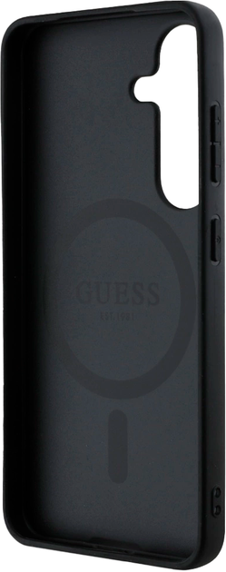 Панель Guess Grained Hot Stamp Peony Pattern Triangle Logo MagSafe для Samsung Galaxy S25 Brown (3666339449247) - зображення 6