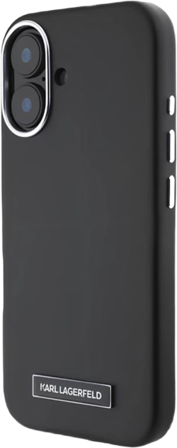 Etui Karl Lagerfeld FW Metal Plate MagSafe do Apple iPhone 16 Black (KLHMP16SPGMSRPK) - obraz 2