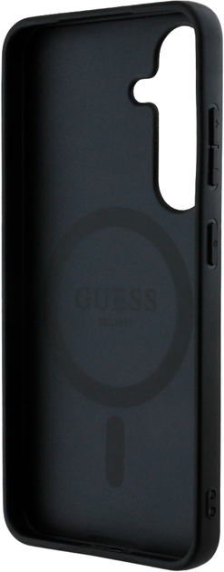 Панель Guess 4G Flowers Print Metal Classic Logo MagSafe для Samsung Galaxy S25 Black (3666339449261) - зображення 6