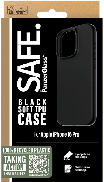 Панель PanzerGlass SAFE. для Apple iPhone 16 Pro Black (SAFE95901) - зображення 5
