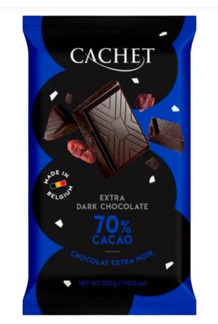 Шоколад темний Cachet Extra Dark 70% Cacao бельгійська класика 300 г