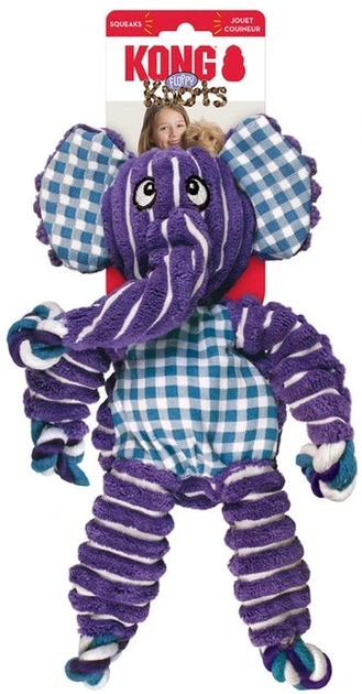 М’яка іграшка для собак Kong Floppy Knots Elephant M (35585402048) - зображення 1
