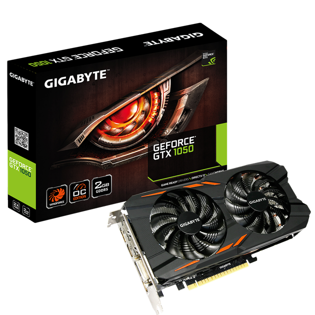 Відеокарта GeForce GTX 1050 2GB Gigabyte WindForce OC (GV-N1050WF2OC-2GD) Б/В - Фото 1 Відеокарта GeForce GTX 1050 2GB Gigabyte WindForce OC (GV-N1050WF2OC-2GD) Б/В - изображение 1