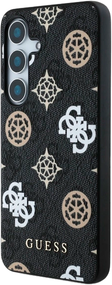Etui Guess 4G Printed Colored Peony Pattern MagSafe do Samsung Galaxy S25 Black (3666339449322) - obraz 2