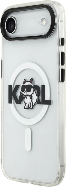 Etui Karl Lagerfeld IML Choupette Sketch Logo MagSafe do Apple iPhone 17 Air Transparent (KLHMP17MHGCHGKBT) - obraz 2