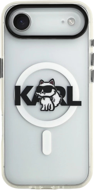 Etui Karl Lagerfeld IML Choupette Sketch Logo MagSafe do Apple iPhone 17 Air Transparent (KLHMP17MHGCHGKBT) - obraz 3