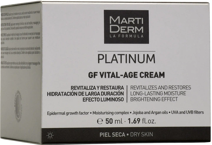 Krem do twarzy MartiDerm Platinum Gf Vital Age dla suchej skóry, rewitalizujący 50 ml (8437000435402) (955555911324778) - Outlet - obraz 3