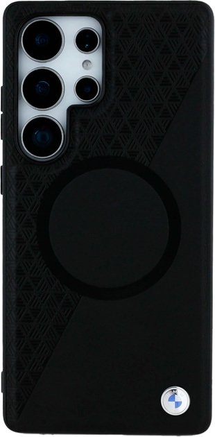 Etui BMW Half Textured MagSafe do Samsung Galaxy S25 Ultra Black (3666339441753) - obraz 3