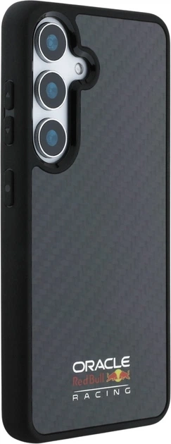 Etui plecki Red Bull Real Carbon Fiber Shiny Logo MagSafe do Samsung Galaxy S25 Black (3666339421458) - obraz 4