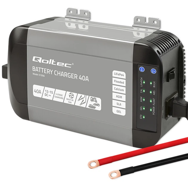 Ładowarka Qoltec Smart Monolith charger for LiFePO4 AGM GEL SLA 40A 12V (5901878519562) - obraz 2