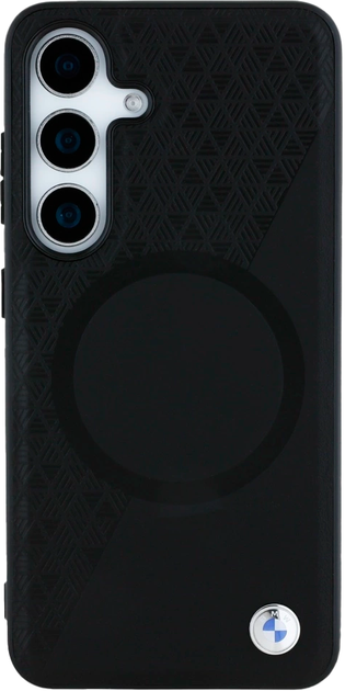 Etui BMW Half Textured MagSafe do Samsung Galaxy S25 Black (3666339448776) - obraz 3