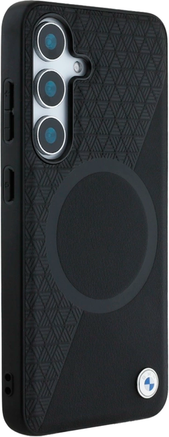 Etui BMW Half Textured MagSafe do Samsung Galaxy S25 Black (3666339448776) - obraz 4
