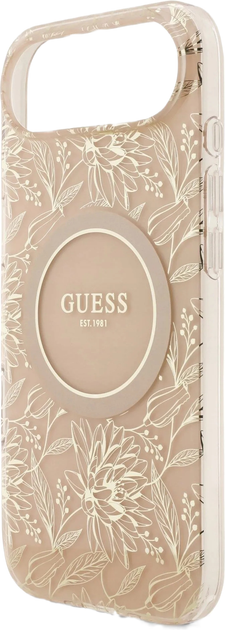 Etui Guess Flowers Allover with Pearl Strap Silicone MagSafe do Apple iPhone 17 Air Pink (GUHMP17MHCPOFPP) - obraz 2