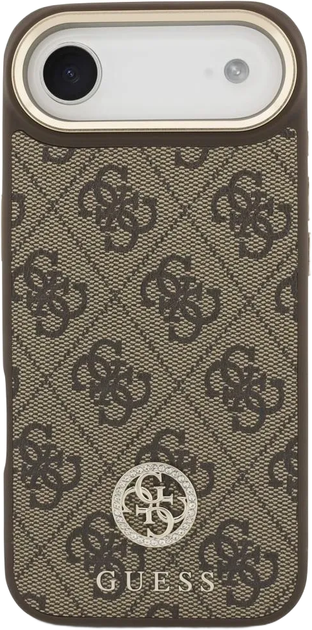 Etui Guess Strass Logo Silicone MagSafe do Apple iPhone 17 Air Brown (GUHMP17MP4GRMDEW) - obraz 4