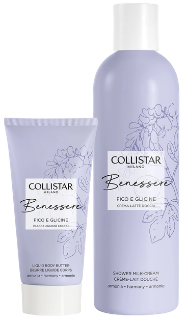 Набір Collistar Xmas 2025 Benessere Fico e Glicine Молочко-крем для душу 250 мл + Рідке масло для тіла 50 мл (8015150009591) - зображення 2