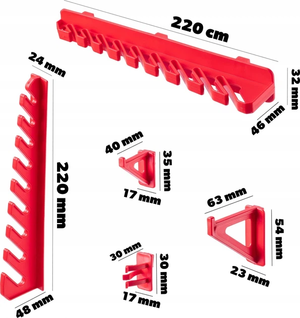Tablica narzędziowa Kadax K7715 ścianka warsztatowa 116 x 39 cm 46 elementów (5903699468678) - obraz 7